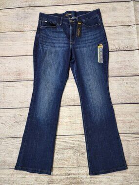 Lee Women's 14 Short Bootcut Jeans Regular Fit Flex Motion Dark Wash Mid Rise